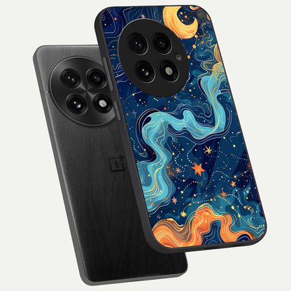  Celestial Dream Flow phone case For OnePlus 13 showing premium glass back cover with detailed artwork