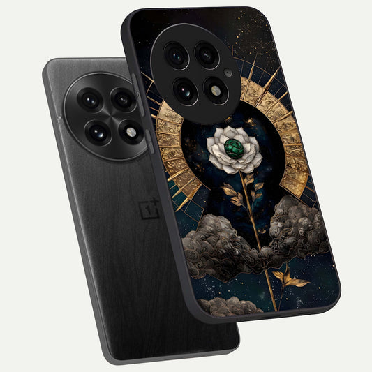 Celestial Lotus Morang phone case For OnePlus 13 showing premium glass back cover with detailed artwork