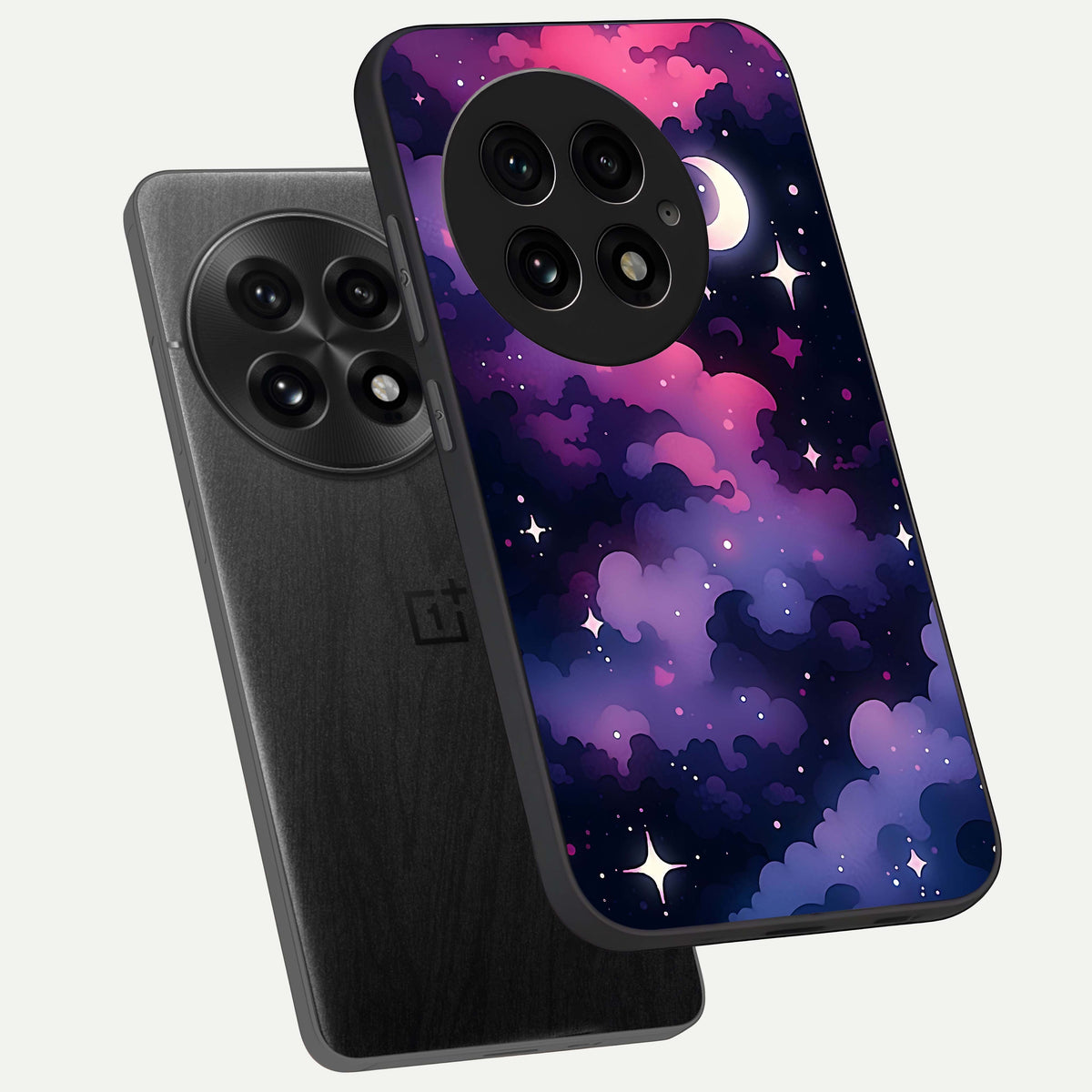  Celestial Moon Magic phone case For OnePlus 13 showing premium glass back cover with detailed artwork