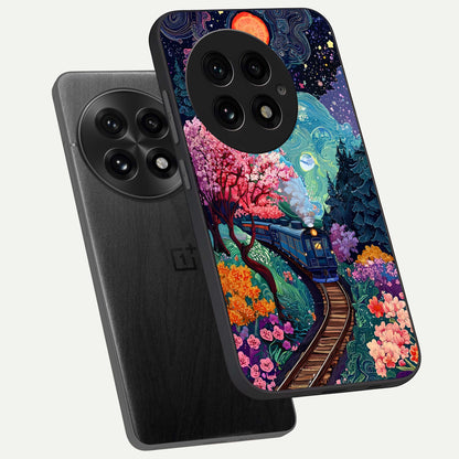  Celestial Train Journey phone case For OnePlus 13 showing premium glass back cover with detailed artwork
