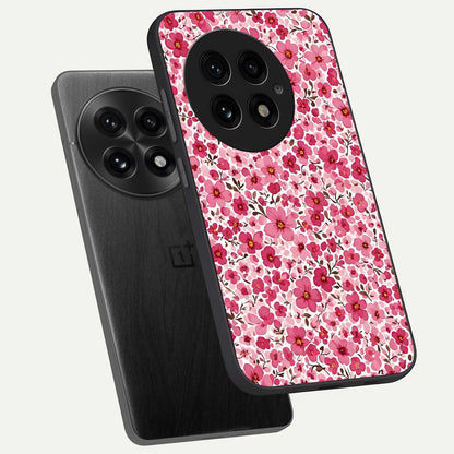  Cherry Blossom Charm phone case For OnePlus 13 showing premium glass back cover with detailed artwork
