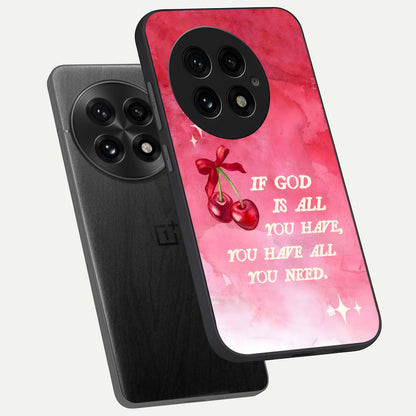  Cherry Quote phone case For OnePlus 13 showing premium glass back cover with detailed artwork