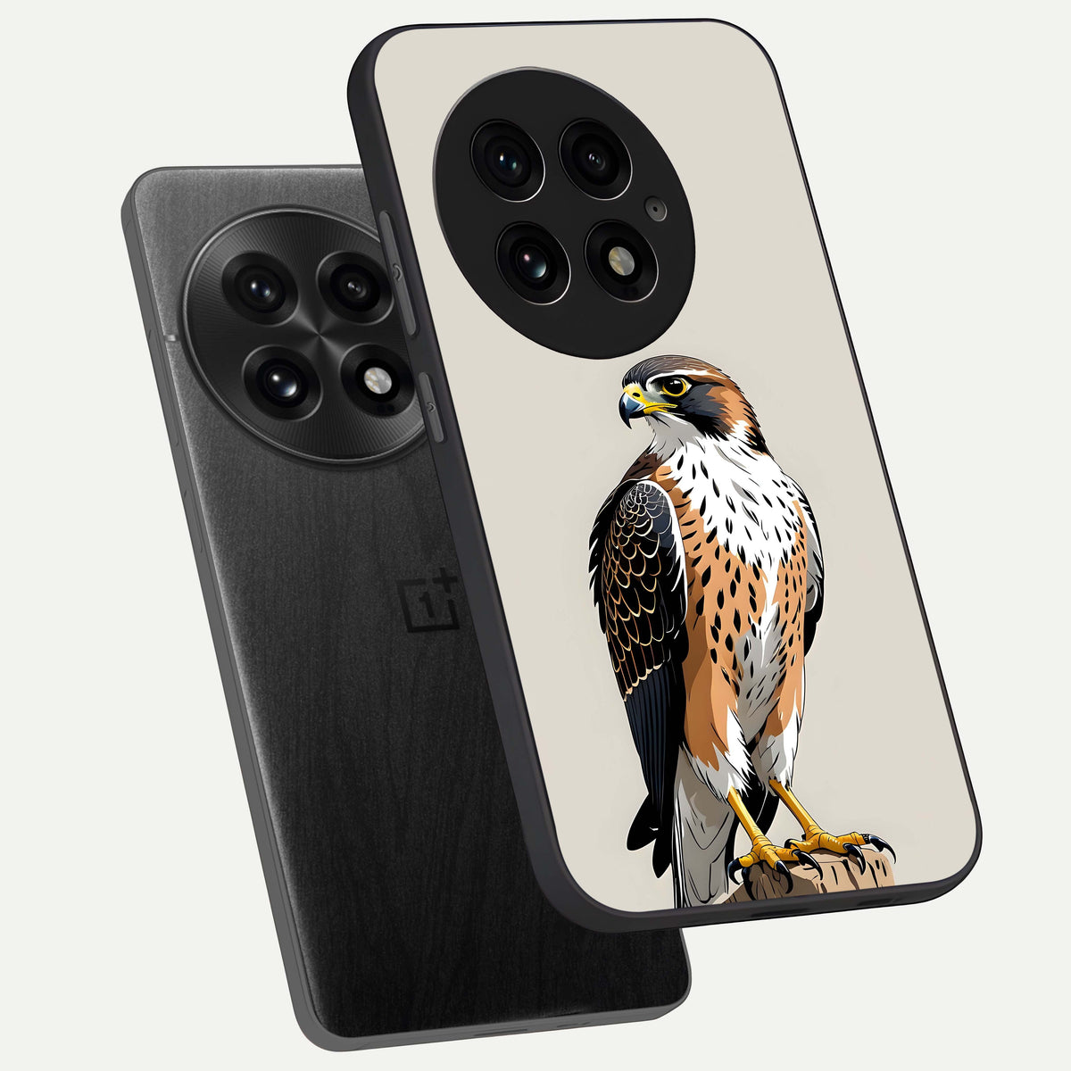  Clever Eagle phone case For OnePlus 13 showing premium glass back cover with detailed artwork