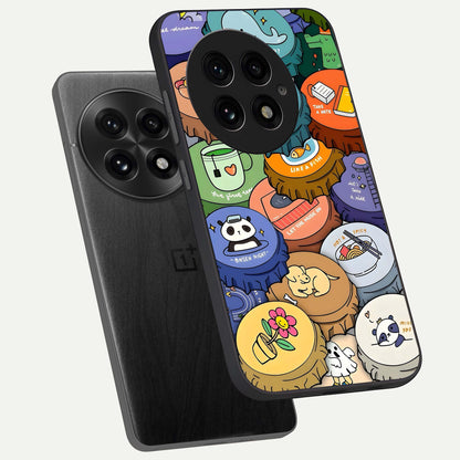  Coins Patterns phone case For OnePlus 13 showing premium glass back cover with detailed artwork
