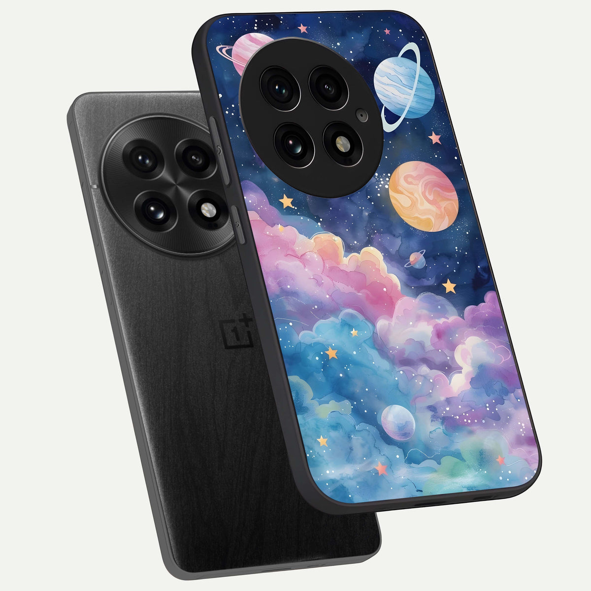  Cosmic Planet Dreams phone case For OnePlus 13 showing premium glass back cover with detailed artwork