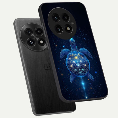  Crimson Blue Turtle phone case For OnePlus 13 showing premium glass back cover with detailed artwork