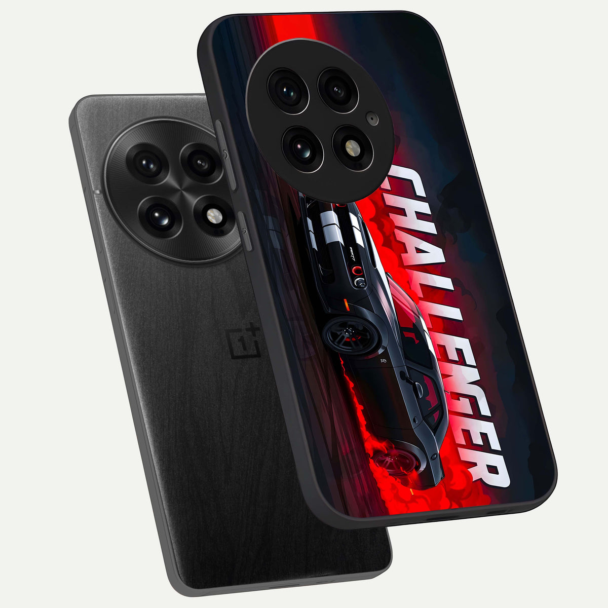  Crimson Challenger Fury phone case For OnePlus 13 showing premium glass back cover with detailed artwork