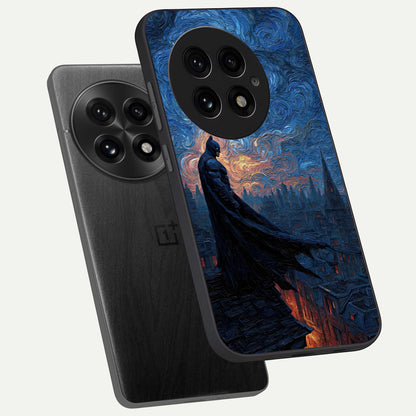  Dark Knight Dusk phone case For OnePlus 13 showing premium glass back cover with detailed artwork