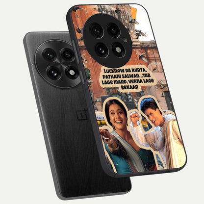  Desi Retro Vibes phone case For OnePlus 13 showing premium glass back cover with detailed artwork