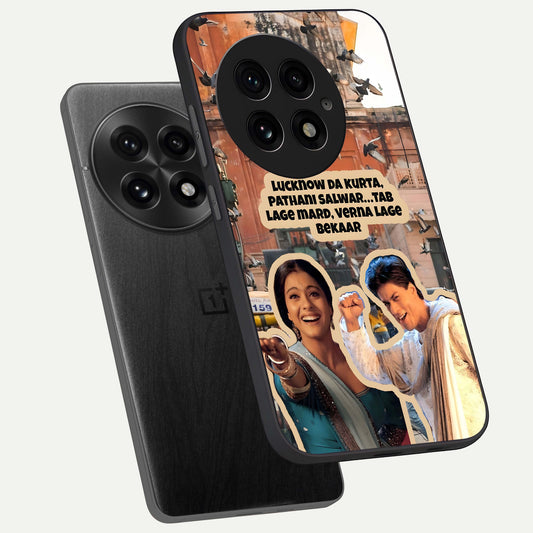  Desi Retro Vibes phone case For OnePlus 13 showing premium glass back cover with detailed artwork