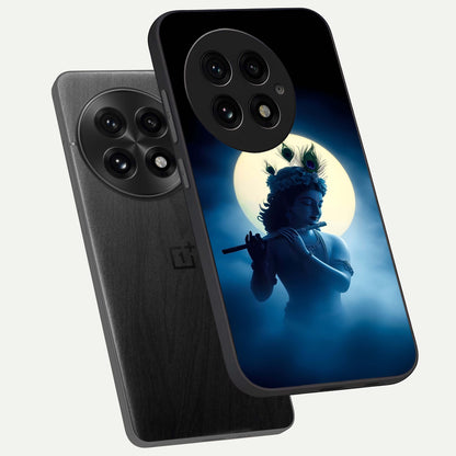  Divine Moon Flute phone case For OnePlus 13 showing premium glass back cover with detailed artwork