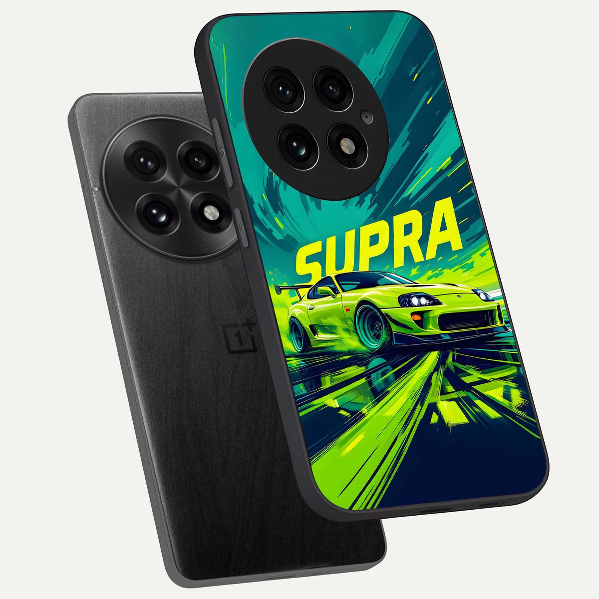  Electric Supra Thunder phone case For OnePlus 13 showing premium glass back cover with detailed artwork