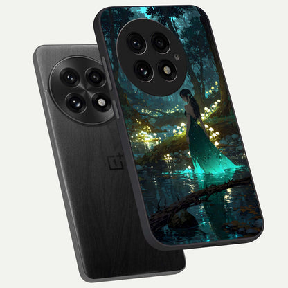  Enchanted Forest Glow phone case For OnePlus 13 showing premium glass back cover with detailed artwork