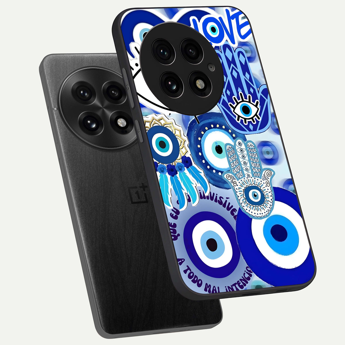  Evil Eyes Dream phone case For OnePlus 13 showing premium glass back cover with detailed artwork