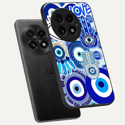 Evil Eyes Dream phone case For OnePlus 13 showing premium glass back cover with detailed artwork