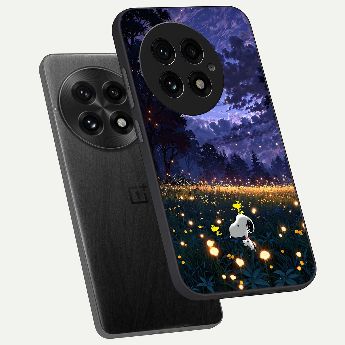  Firefly Meadow Magic phone case For OnePlus 13 showing premium glass back cover with detailed artwork