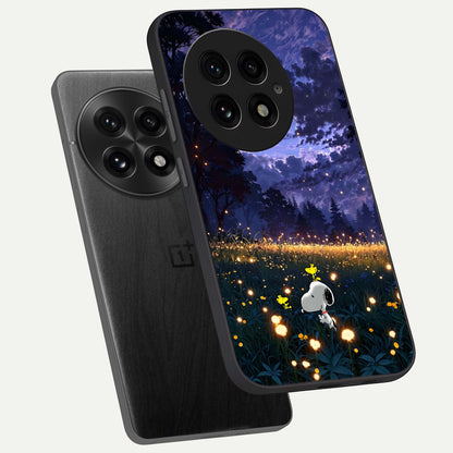  Firefly Meadow Magic phone case For OnePlus 13 showing premium glass back cover with detailed artwork