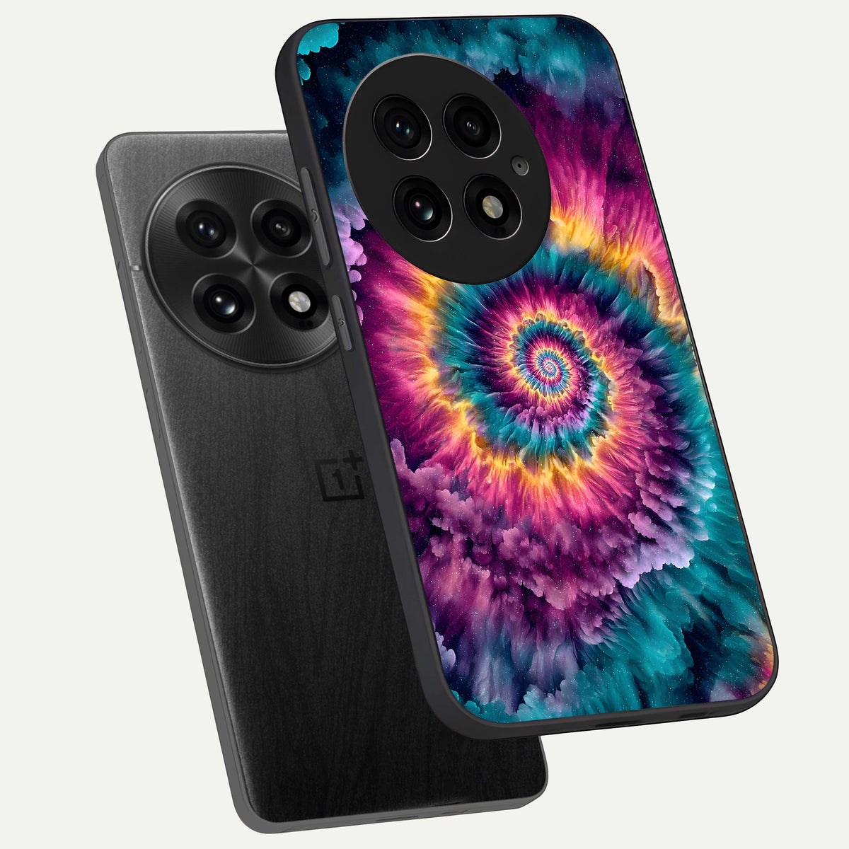  Galactic Spiral Burst phone case For OnePlus 13 showing premium glass back cover with detailed artwork