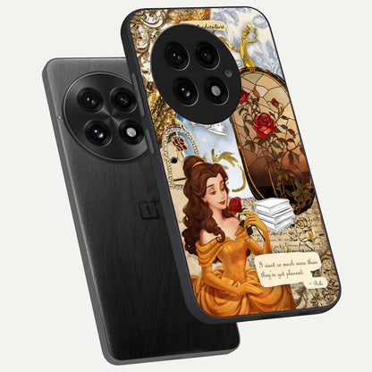  Golden Dream Belle phone case For OnePlus 13 showing premium glass back cover with detailed artwork