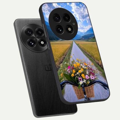  Golden Field Journey phone case For OnePlus 13 showing premium glass back cover with detailed artwork