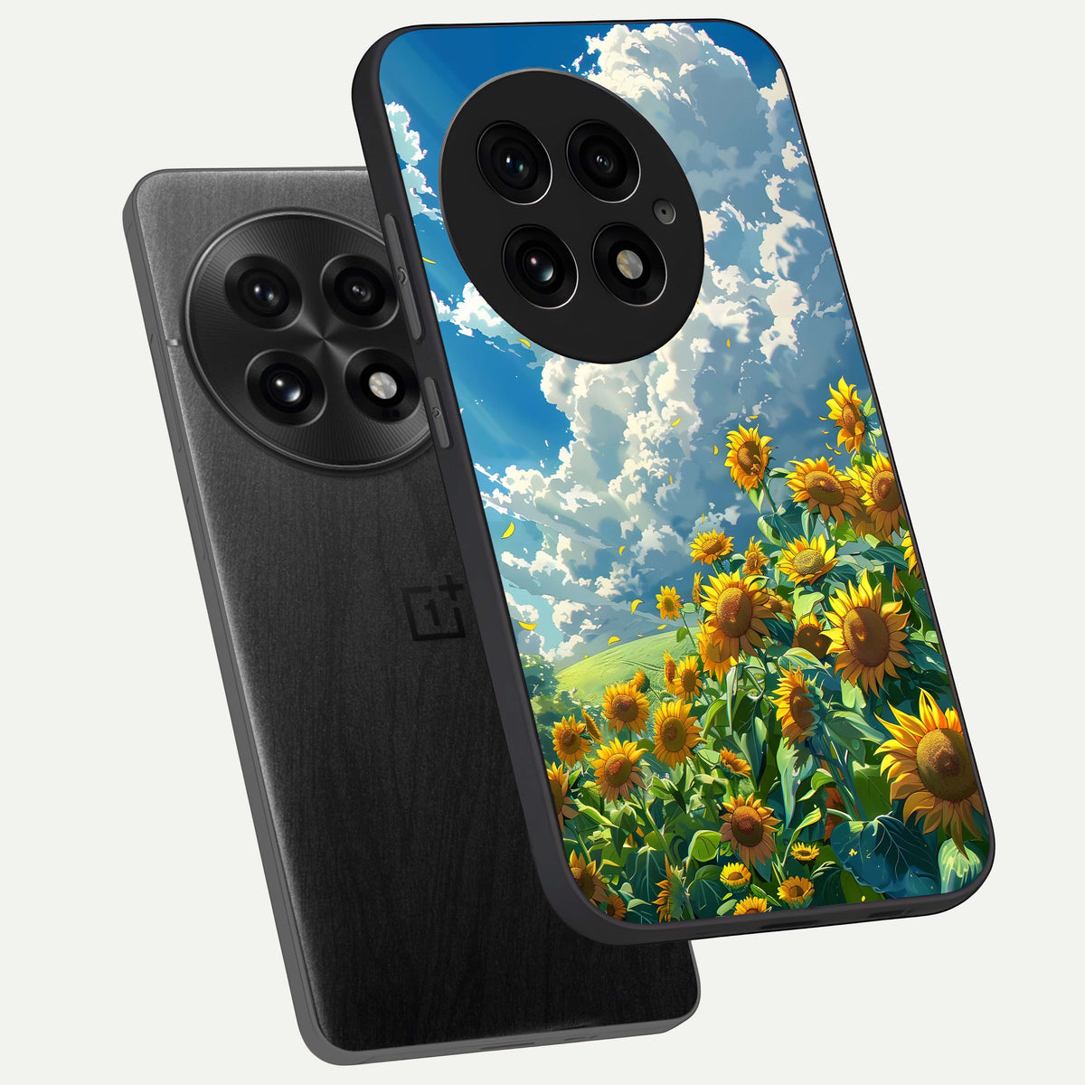  Golden Sun Glory phone case For OnePlus 13 showing premium glass back cover with detailed artwork
