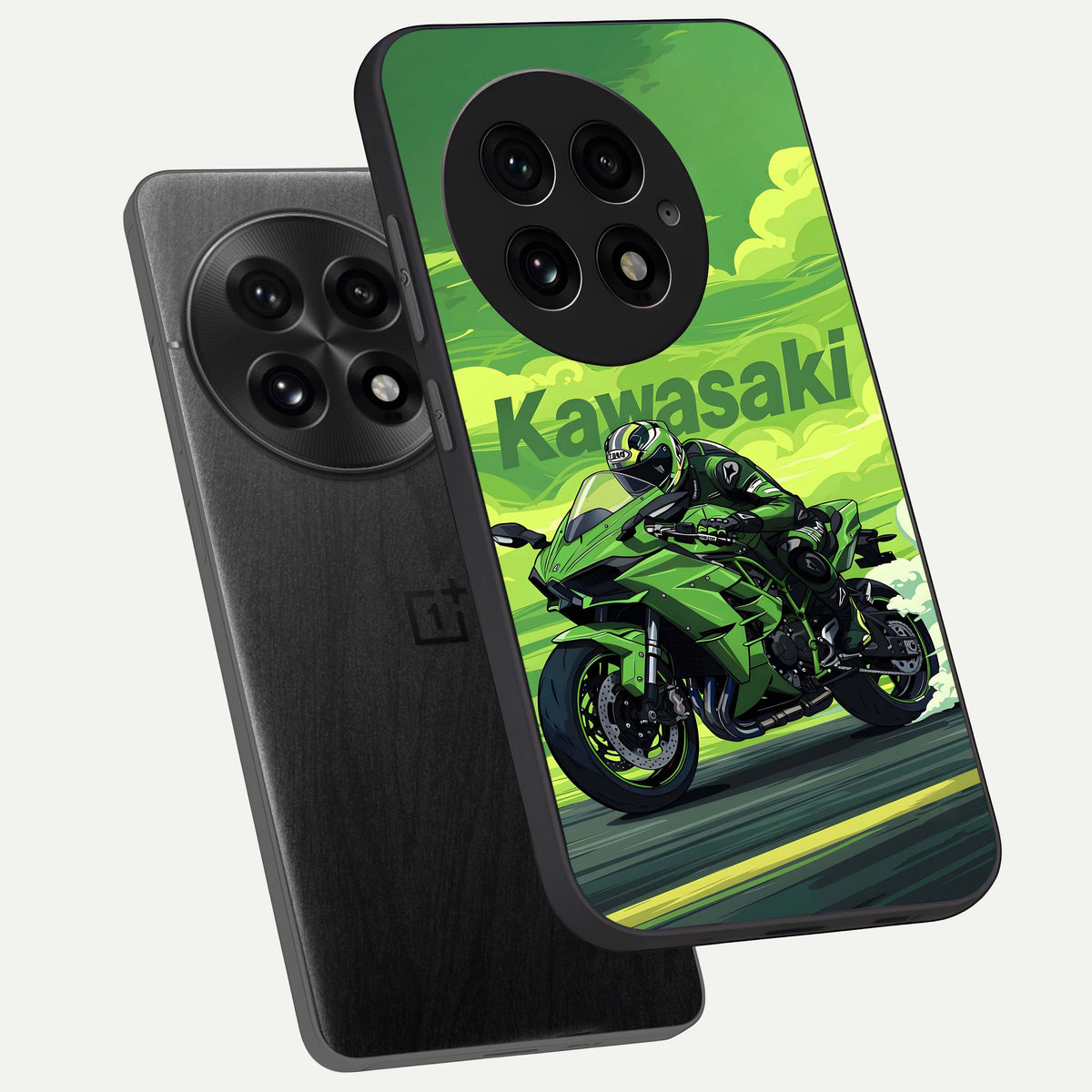  Greenery Sky phone case For OnePlus 13 showing premium glass back cover with detailed artwork