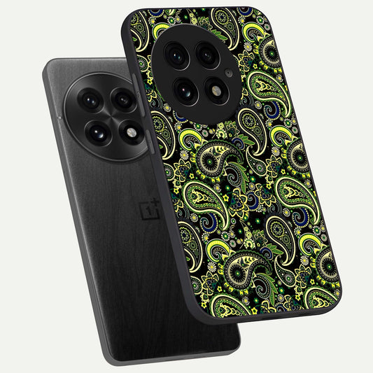  Green Lemon phone case For OnePlus 13 showing premium glass back cover with detailed artwork
