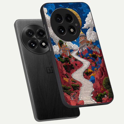  Heavenly Moon Path phone case For OnePlus 13 showing premium glass back cover with detailed artwork