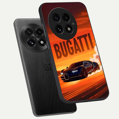  Inferno Bugatti Storm phone case For OnePlus 13 showing premium glass back cover with detailed artwork