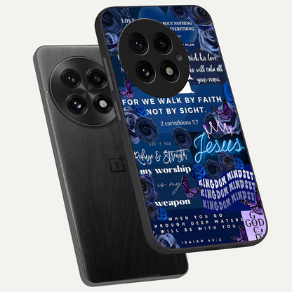  Kingdom Faith Glow phone case For OnePlus 13 showing premium glass back cover with detailed artwork