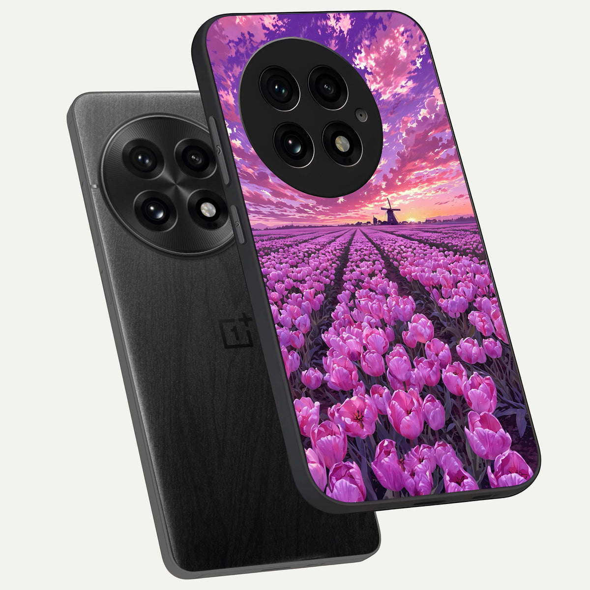  Lavender Dream Skies phone case For OnePlus 13 showing premium glass back cover with detailed artwork