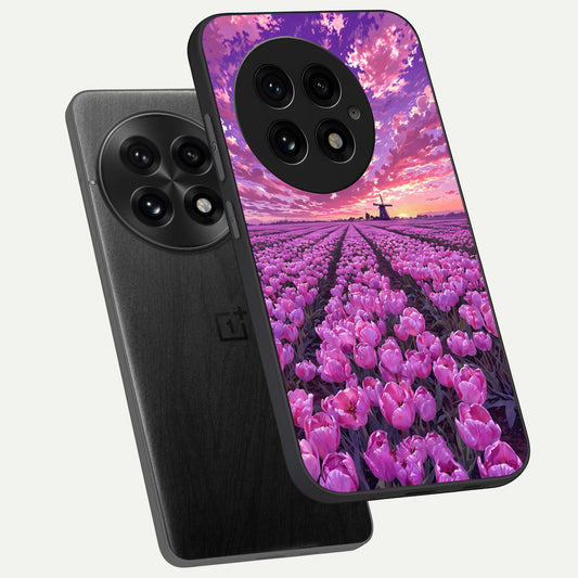  Lavender Dream Skies phone case For OnePlus 13 showing premium glass back cover with detailed artwork