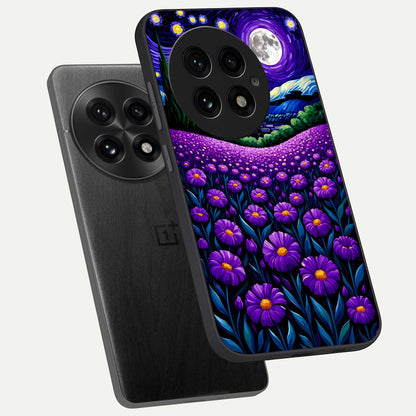 Lavender Moon Field phone case For OnePlus 13 showing premium glass back cover with detailed artwork