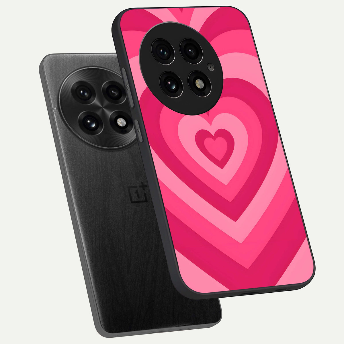  Layered Love Hearts phone case For OnePlus 13 showing premium glass back cover with detailed artwork