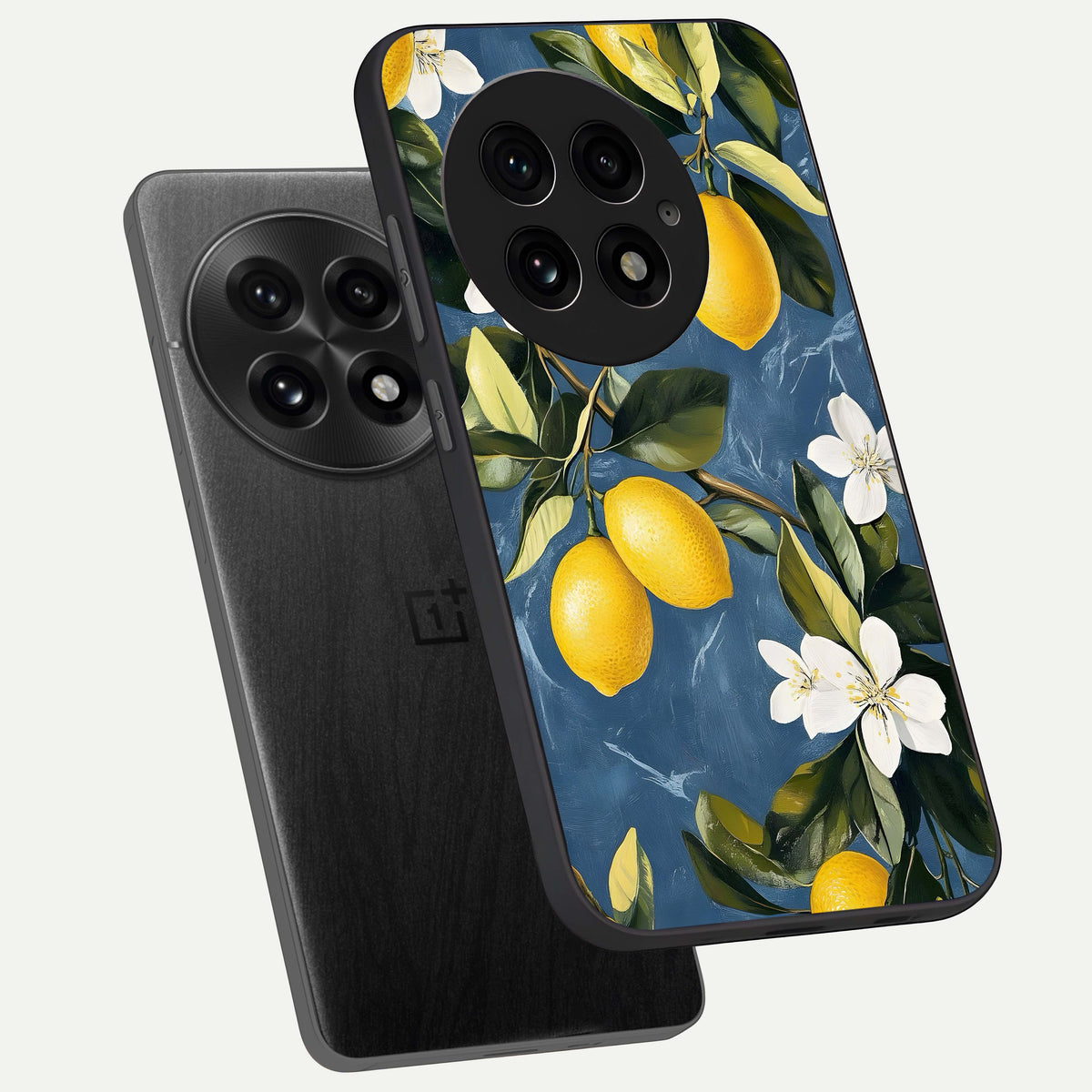  Lemon Dream Garden phone case For OnePlus 13 showing premium glass back cover with detailed artwork