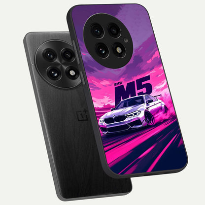  MS Neon Car phone case For OnePlus 13 showing premium glass back cover with detailed artwork