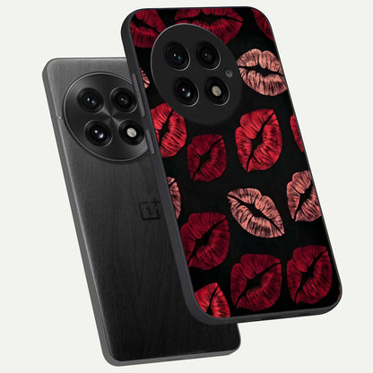  Midnight Kiss Love phone case For OnePlus 13 showing premium glass back cover with detailed artwork