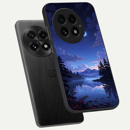  Midnight Lake Peace phone case For OnePlus 13 showing premium glass back cover with detailed artwork