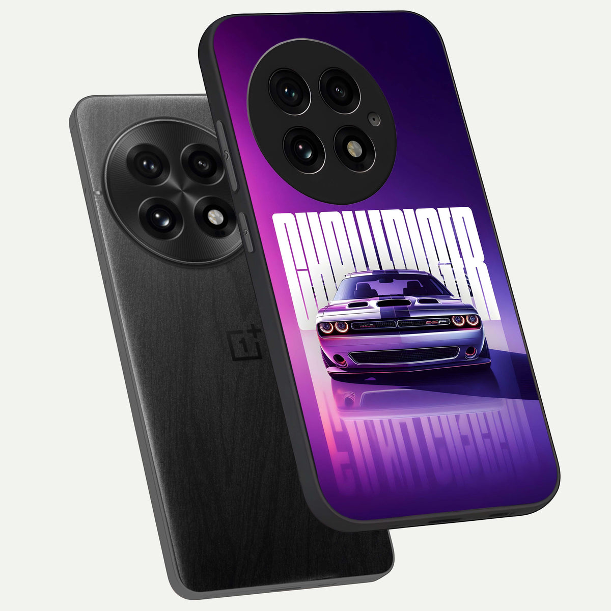  Midnight Muscle Ride phone case For OnePlus 13 showing premium glass back cover with detailed artwork