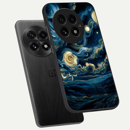  Midnight Sky Whirl phone case For OnePlus 13 showing premium glass back cover with detailed artwork