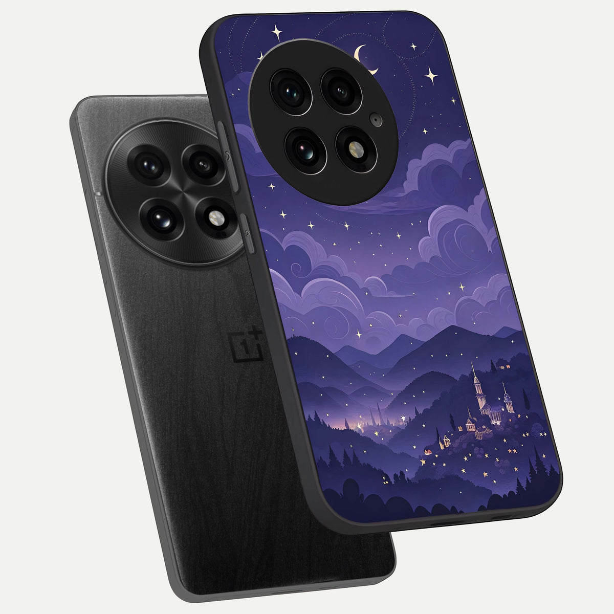  Minimal Night View phone case For OnePlus 13 showing premium glass back cover with detailed artwork