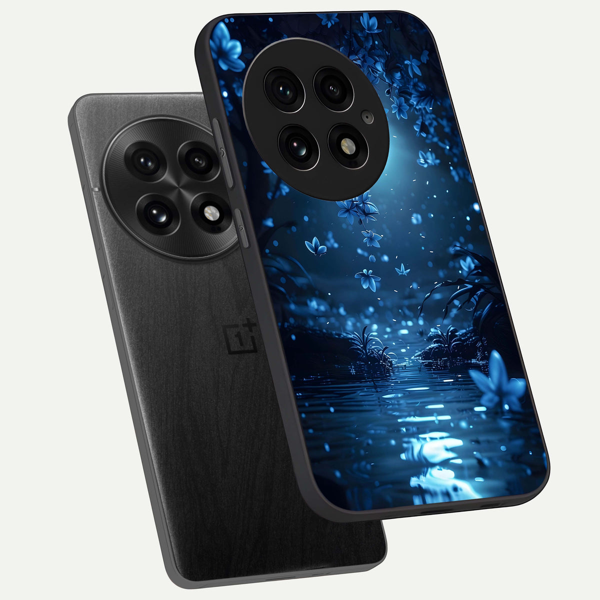  Moonlight Petal Dream phone case For OnePlus 13 showing premium glass back cover with detailed artwork
