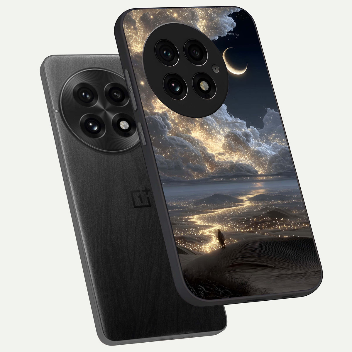  Moonlight Spark Path phone case For OnePlus 13 showing premium glass back cover with detailed artwork
