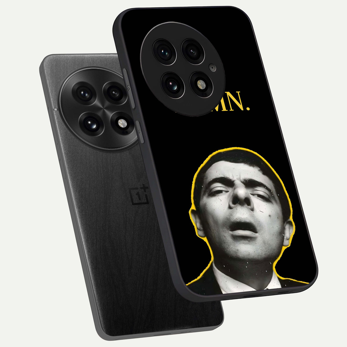  Mr Bean Damn phone case For OnePlus 13 showing premium glass back cover with detailed artwork