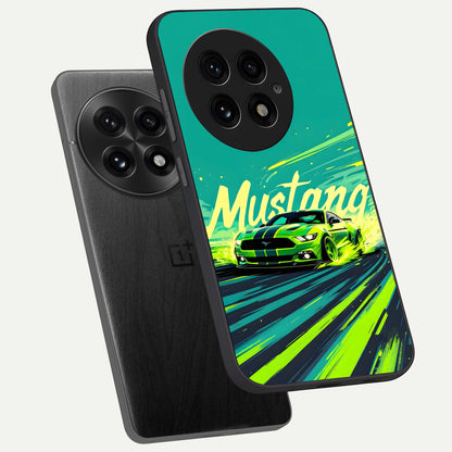  Mustang Bang phone case For OnePlus 13 showing premium glass back cover with detailed artwork
