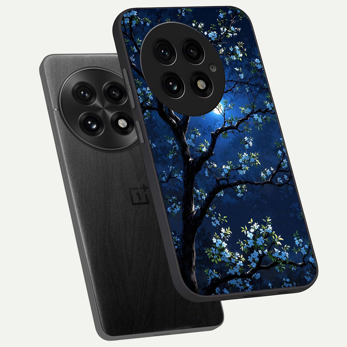  Mystic Floral Night phone case For OnePlus 13 showing premium glass back cover with detailed artwork