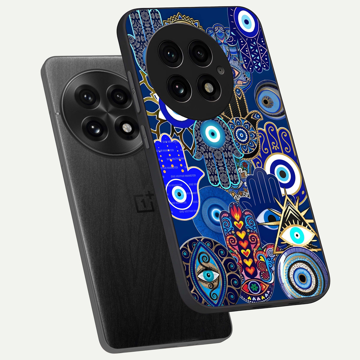  Mystic Palm Guard phone case For OnePlus 13 showing premium glass back cover with detailed artwork