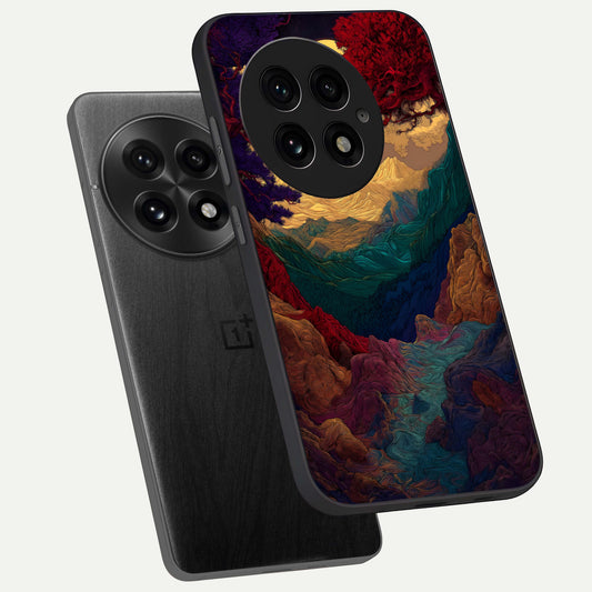  Mystic Valley Light phone case For OnePlus 13 showing premium glass back cover with detailed artwork