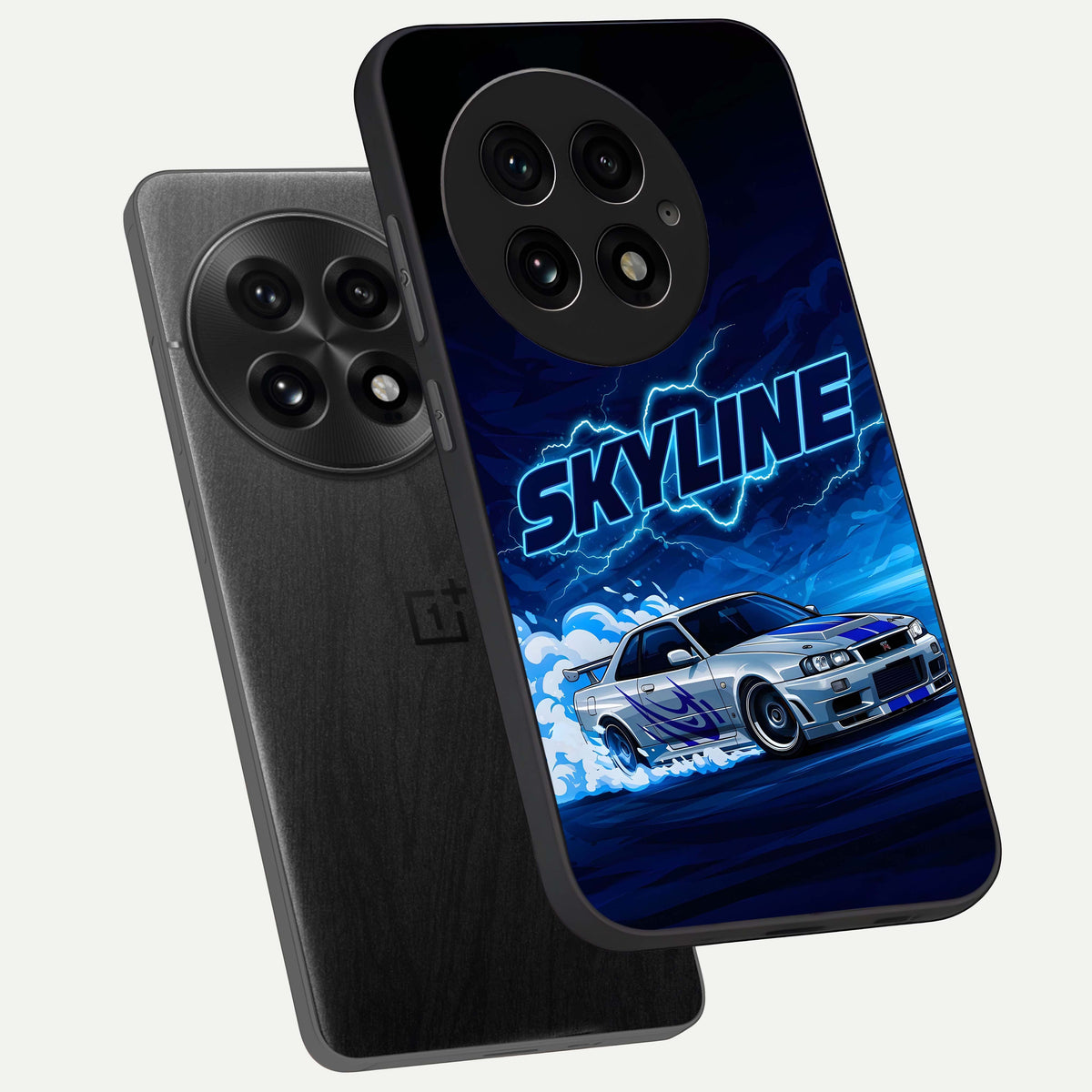  Neon Drift Beast phone case For OnePlus 13 showing premium glass back cover with detailed artwork