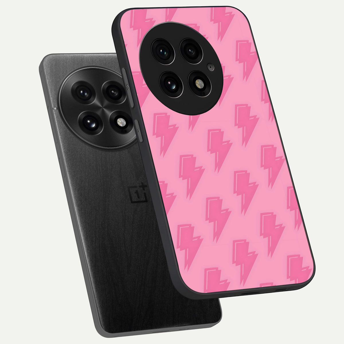  Pink Moo Magic phone case For OnePlus 13 showing premium glass back cover with detailed artwork